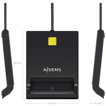 Aisens Lector de Tarjeta Inteligente DNI ASCR-SN06-BK Negro